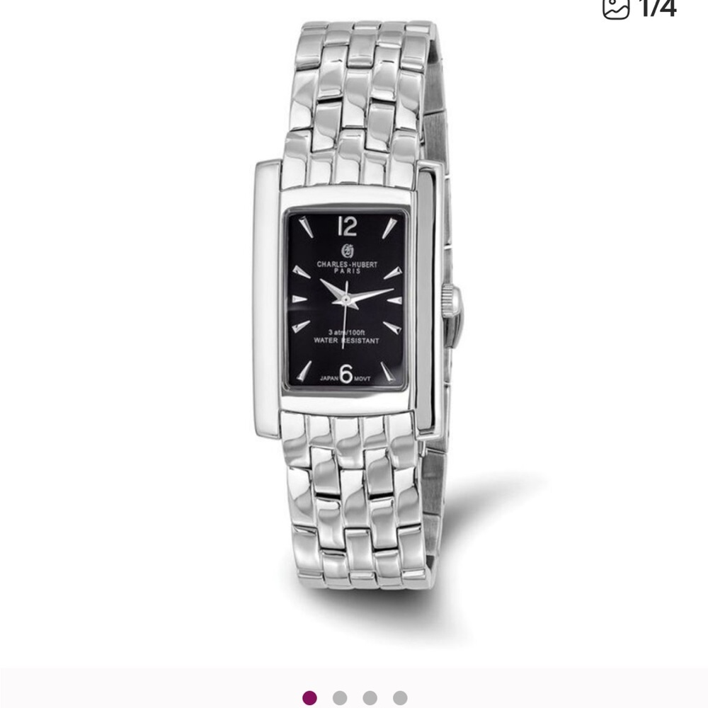 Silver and Black Men's Watch